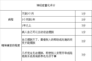 神经症量化评分表