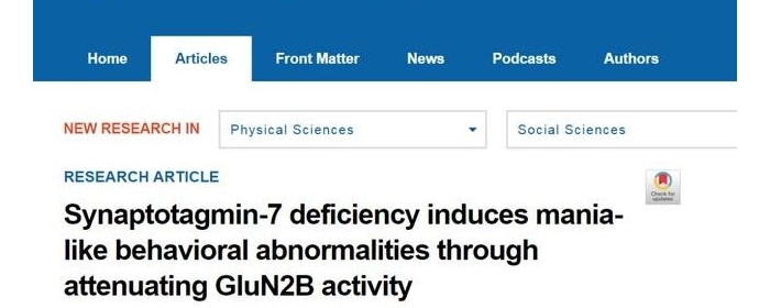 姚骏研究组合作报道双相情感障碍躁狂情绪的产生机理