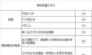 神经症量化评分表