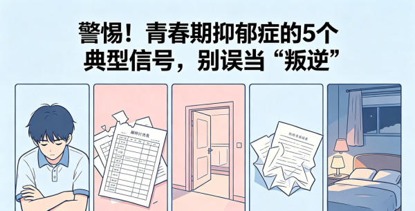 青春期抑郁症的5个典型信号，别误当“叛逆”